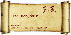 Frei Benjámin névjegykártya